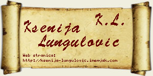 Ksenija Lungulović vizit kartica